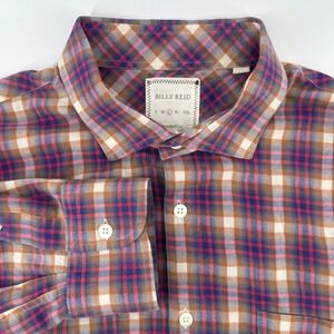 Billy Reid Mens L Standard Cut Plaid Long Sleeve Button Down Cotton Shirt